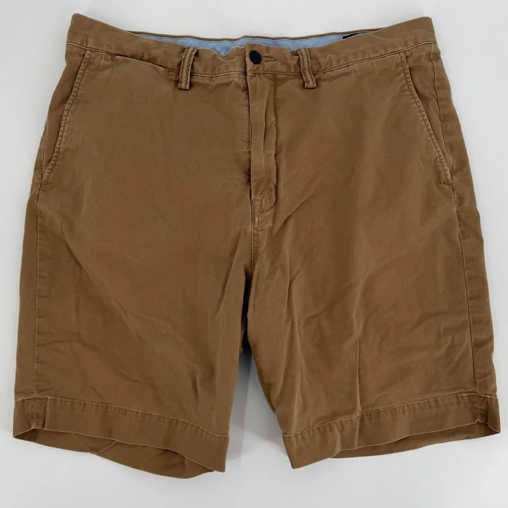 Polo Ralph Lauren Mens Stretch Classic Fit Chino Shorts Brown Khaki Size 35